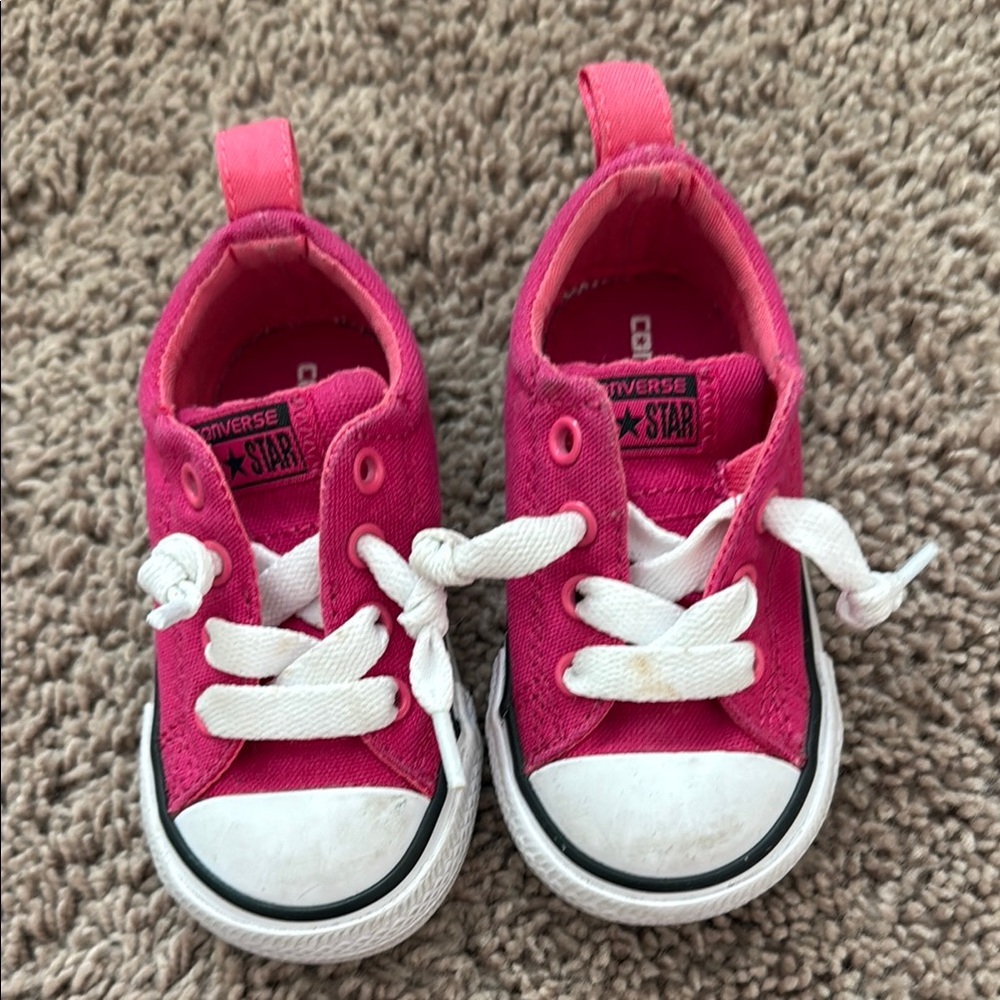 Converse Pink and White Canvas Sneakers